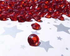 Garnet Ruby Gemstone Confetti Table Scatters, 350pcs 4 Carat Red Fake Diamonds