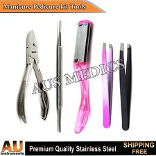 Manicure Pedicure Podiatrist Clipper Cutter Chiropody File Eyebrow Tweezers