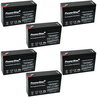 PowerStar AGM6V12 6V 12AH SLA Battery Replacement for Power Star GB6120 - 6Pack