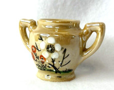 Vintage Hand Painted Peach Lusterware Childs Tea Set Sugar Bowl Without Lid