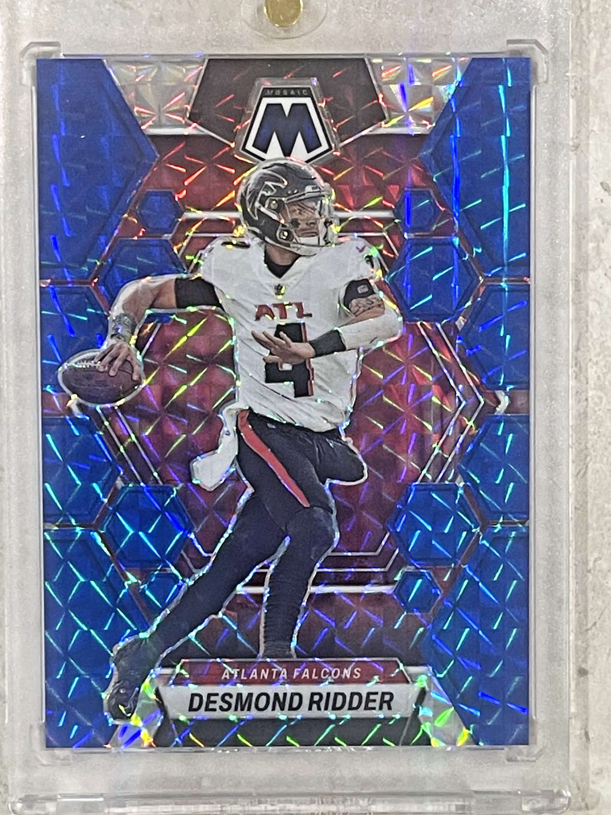 2023 Panini Mosaic Blue Mosaic /99 Desmond Ridder #6 Atlanta Falcons