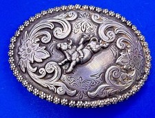 Bull Rider Riding Professional Rodeo Cowgirls Kids Small Nocona Belt Buckle