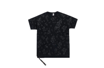 Kith x Mastermind WORLD Herren Schwarz Reverse Ss Blumenmuster Pullover KH3397