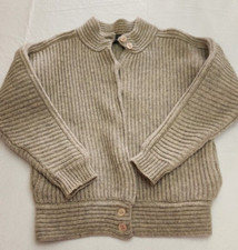 Renee Tenner For Jeanne Pierre Sweater Vintage Button Up Wool Tan Cardigan
