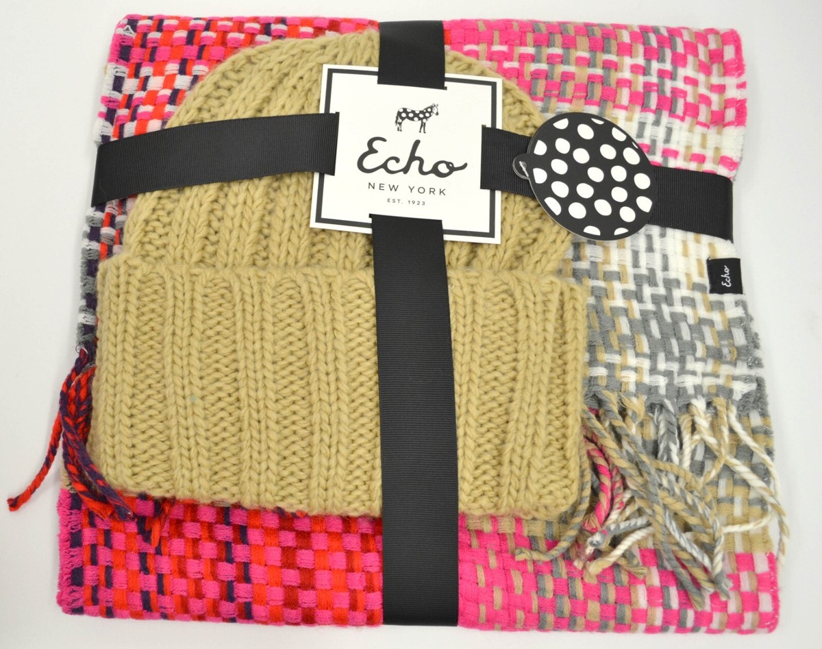 ECHO Plaid Oblong Winter Cold weather Scarf and Boucle 
