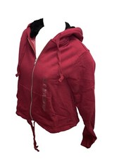 Victoria's Secret Pink Faux Fur Lined Hood Full Zip Color Maroon Size XSmall NWT