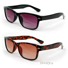 New Bifocal Sun Readers Classic Frame Geek Retro Style Reading Sunglasses