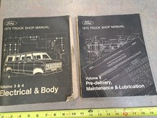 2 Genuine 1975 Ford Truck Shop Manuals Volume 3 4 5 Body Electrical Lube