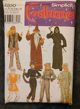 Simplicity COSTUMES Pattern 4850 Size A-Adult/Teen XS-XL NEW UNCUT Reaper Hippie