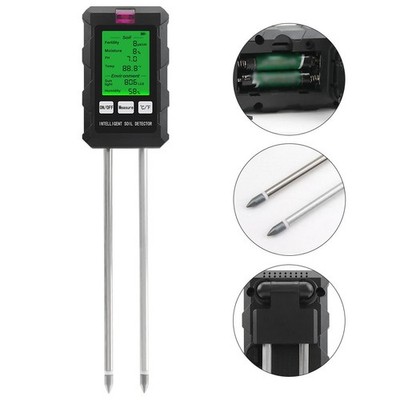 Advanced 6 in 1 Bodentester für pH Fruchtbarkeit Feuchtigkeit Licht Temperatur