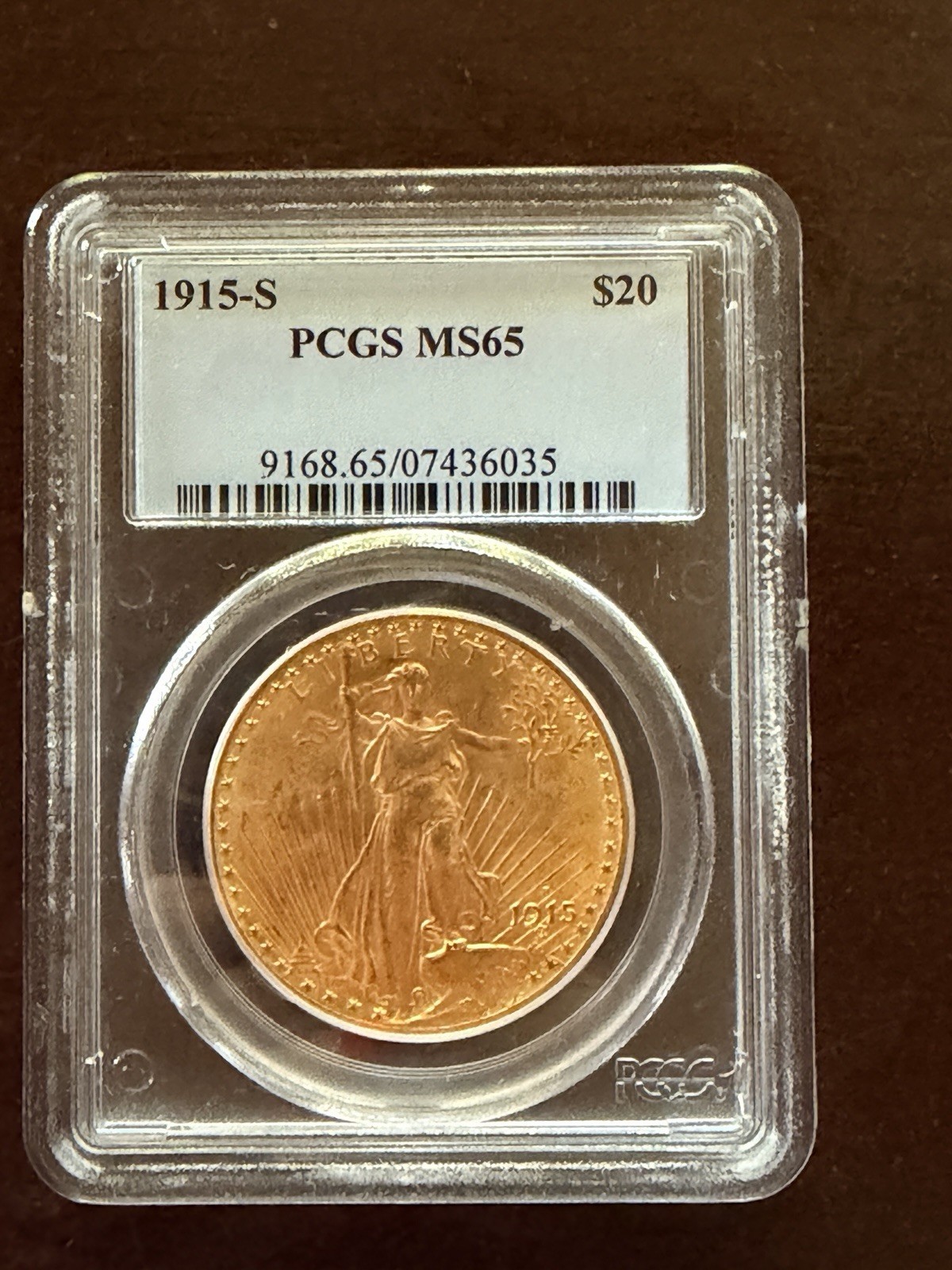 1915-S PCGS Saint Gaudens Gold Double Eagle $20 MS65