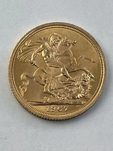 1967 Great Britain Gold British Sovereign Coin .2354 oz - Elizabeth II BU