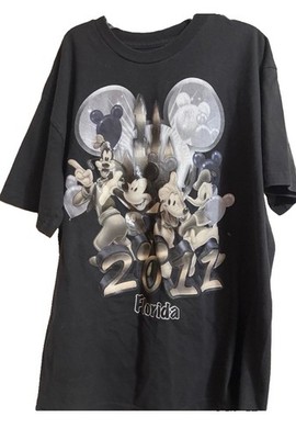 Disney World Mickey Mouse T Shirt L 2010 3D Raised Graphic Tee Sz L