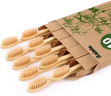 Daletu Bamboo Toothbrush Soft Bristles 10 Pack Eco Friendly BPA Free Adult Tooth
