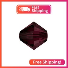100pcs Real Preciosa 4mm Small Faceted Bicone Crystal Beads Garnet Red Compatibl