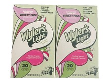 Wyler's Light Tik Tok Drink Mix Packets 2 Boxes 20ct Each WaterTok Variety Pack