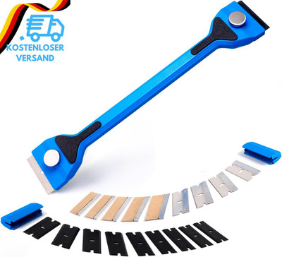 FOSHIO Kunststoff Schaber Kit Mit 20 Ersatzklingen, 9.5'' Langem Griff Metallscha