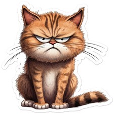 Angry Mad Cat - Vinyl Decal Sticker - Car Window Laptop - ebn11200