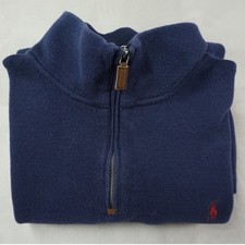 Vintage Polo Ralph Lauren Sweater Mens XXL Quarter Zip Navy Pullover 90s Y2K