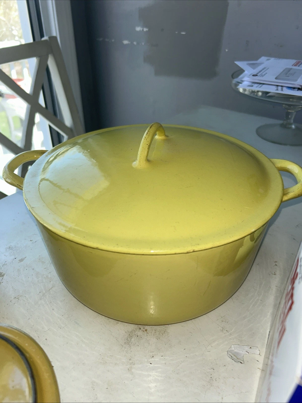 vintage descoware enameled cast iron dutch oven