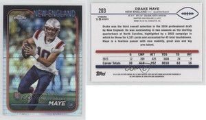 2024 Topps Chrome Rookies Prism Refractor Drake Maye #203 Rookie RC