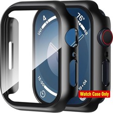 2 Pack Case Built in Tempered Glass Screen Protector for Apple Watch 45mm