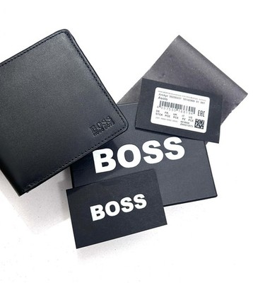 Hugo Boss New Asolo Black Men's Leather Wallet Bifold Cards & Coin Mens Gift box