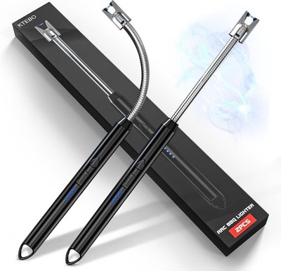 2 Pack Plasma Arc Electric Lighters Rechargeable - USB Long Reach for Scented Ca