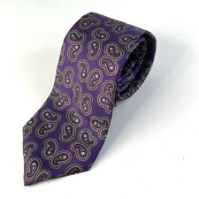 Vtg Christian Dior Paisley Italian Silk Tie Purple Red Blue White Mens USA Italy