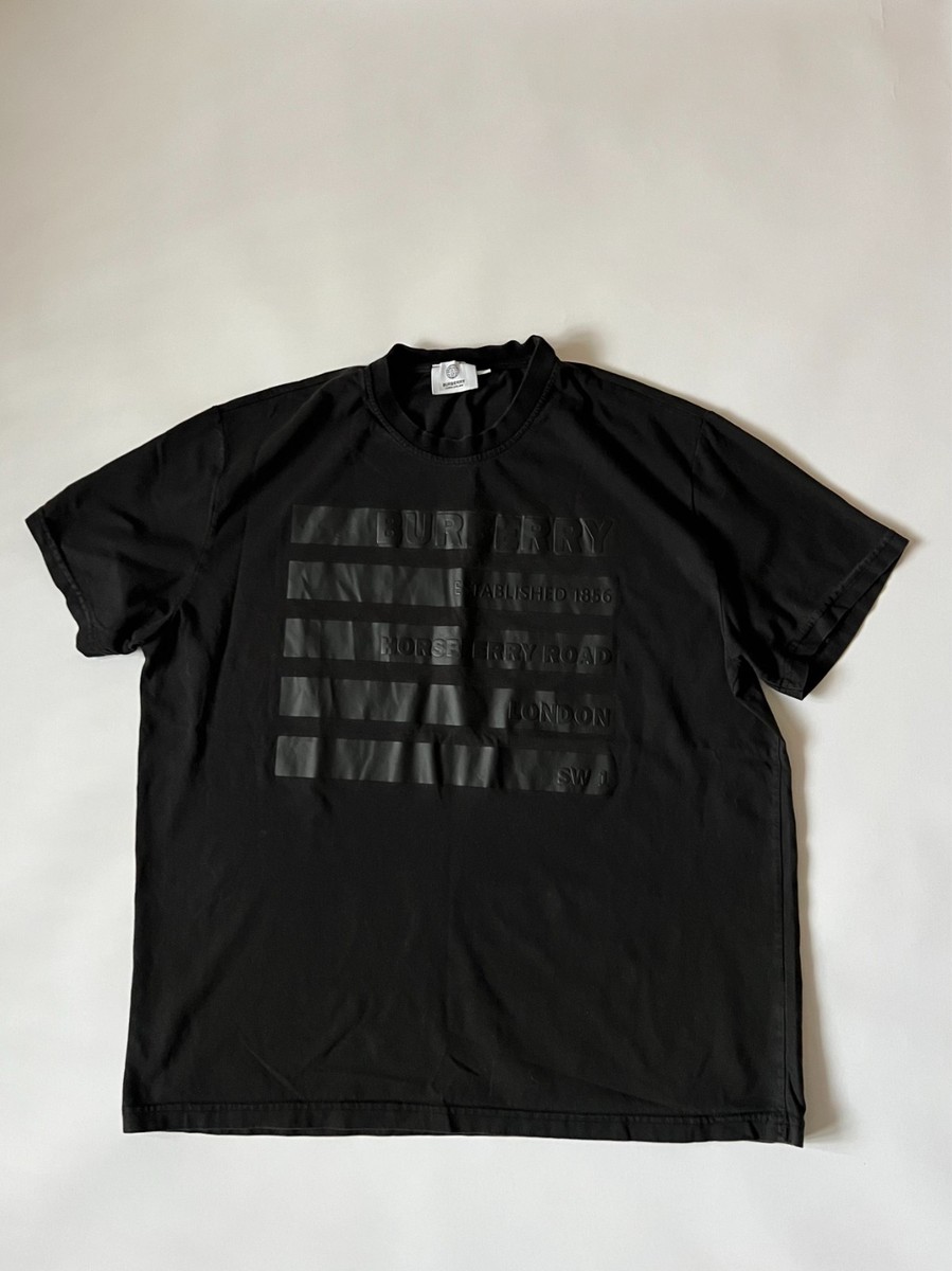 Burberry Men's Black Horseferry Road Logo T-Shirt XXL 100% Cotton
