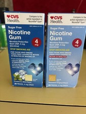 Sugar Free Nicotine Gum 4mg, 20 pcs Each CVS Health Ex 4/27  2/28 Free Shipping