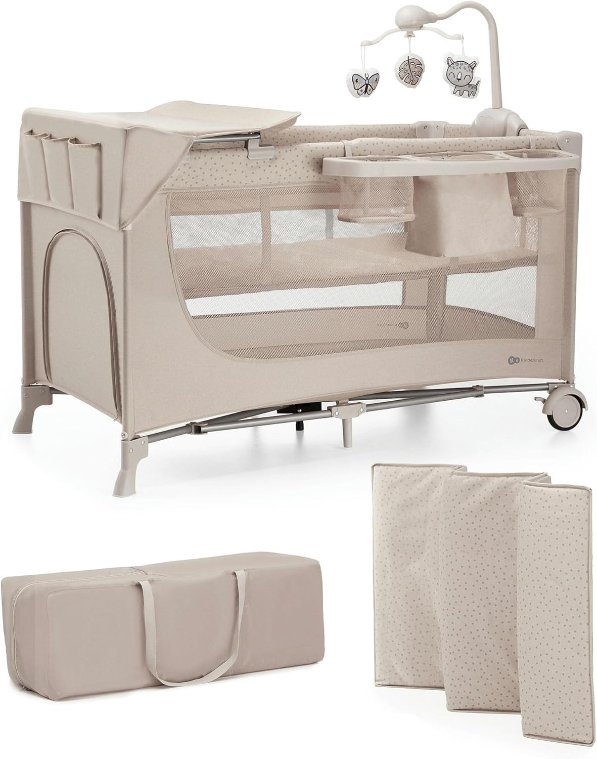 Lit bébé pliant Joy 2 Kinderkraft parfait pour les vacances en famille et week-ends