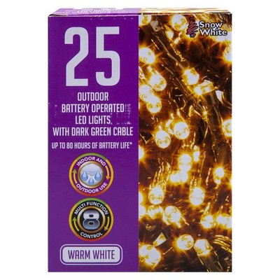 Lichterkette Weihnachten warmweiß 25 Glühbirnen 2m - 50cm Zuleitung x 1