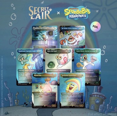 Magic MTG Secret Lair Spongebob Legends of Bikini Bottom Rainbow Foil - New
