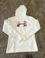 Under Armour Storm Women's Fleece Pullover Hoodie w/ Pockets Logo White S