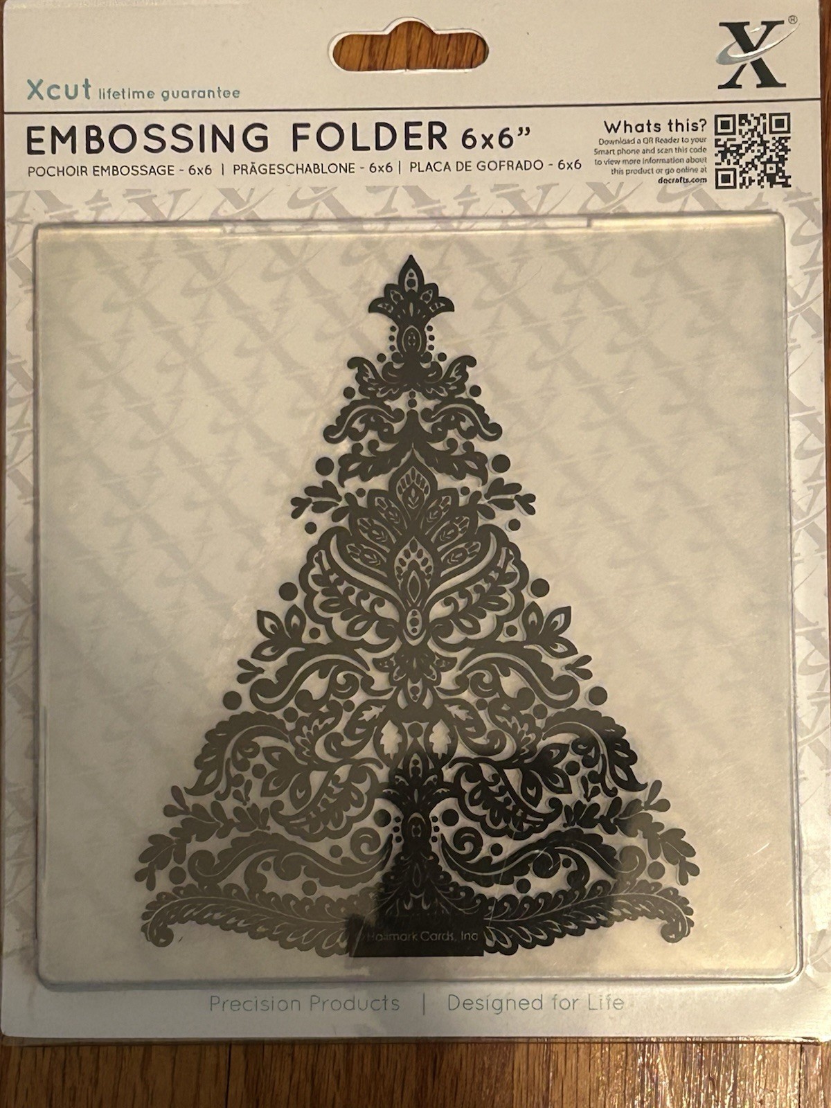 CHRISTMAS TREE  EMBOSSING FOLDER - 6X6  - LACY TREE  - #XC515924 - NEW