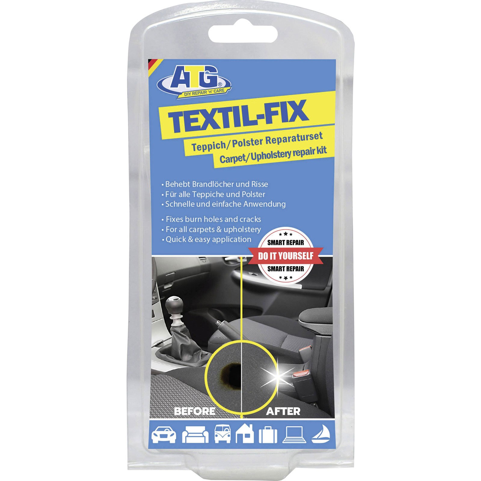 ATG Seat Cover Repair Kit Fix Fire Holes & Carpet Damage