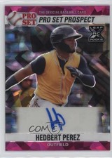 2021 Leaf Pro Set Metal 1990 Base Pink Crystals 10/10 Hedbert Perez Auto 12cn