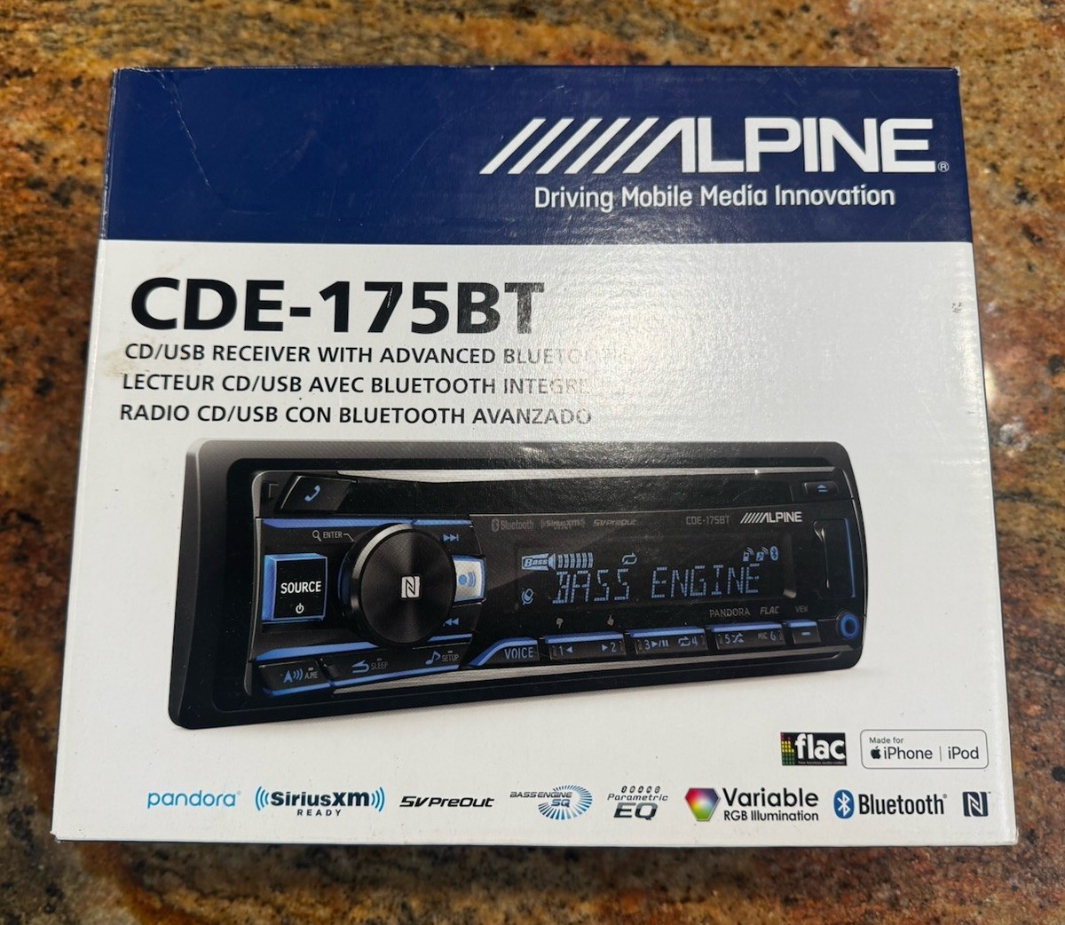 BRAND NEW IN BOX Alpine CDE-175BT CD Player USB Receiver With ADV