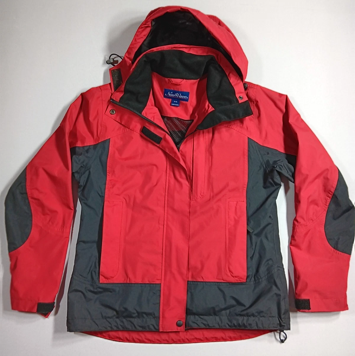 New Wave Hooded Softshell Ski Jacket Unisex Med Red/Black