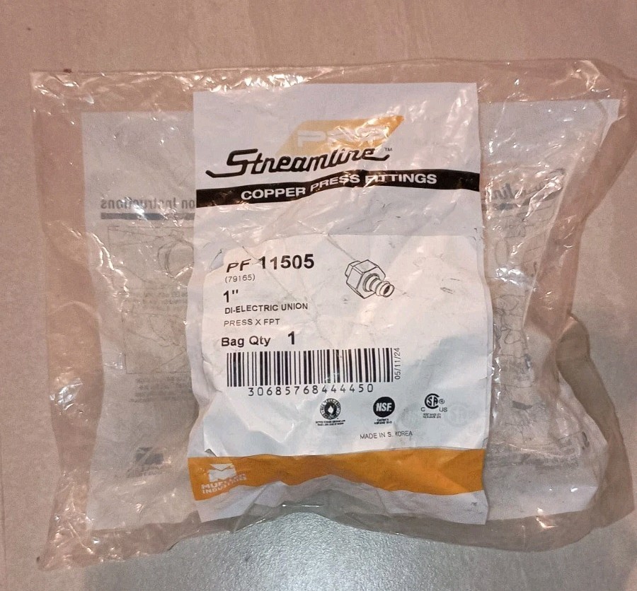 PF 11505 1" PRESS x FPT Copper/Steel Dielectric Union Fitting
