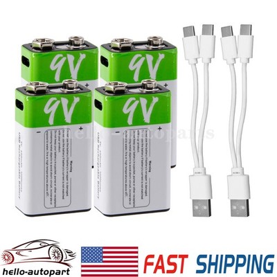2-4pcs 9V 9 Volt Li-ion USB Rechargeable Batteries 5800mWh Lithium Ion Battery