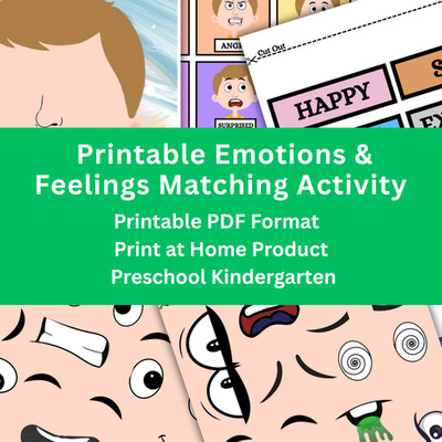 Printable Emotions & Feelings Matching Activity | Digital Download 