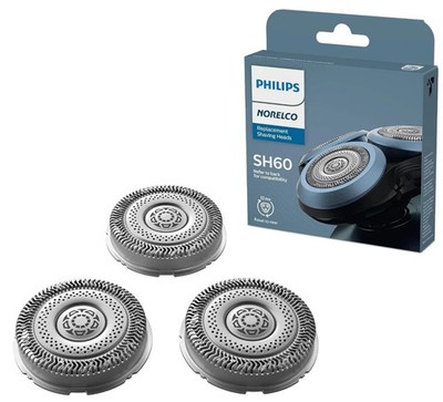 SH60 Norelco Replacement Heads For Philips Series 6000 Shaver Blades Pack of 3