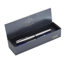 Parker Frontier Edelstahl Chromrand Tintenroller Tintenfarbe Blau