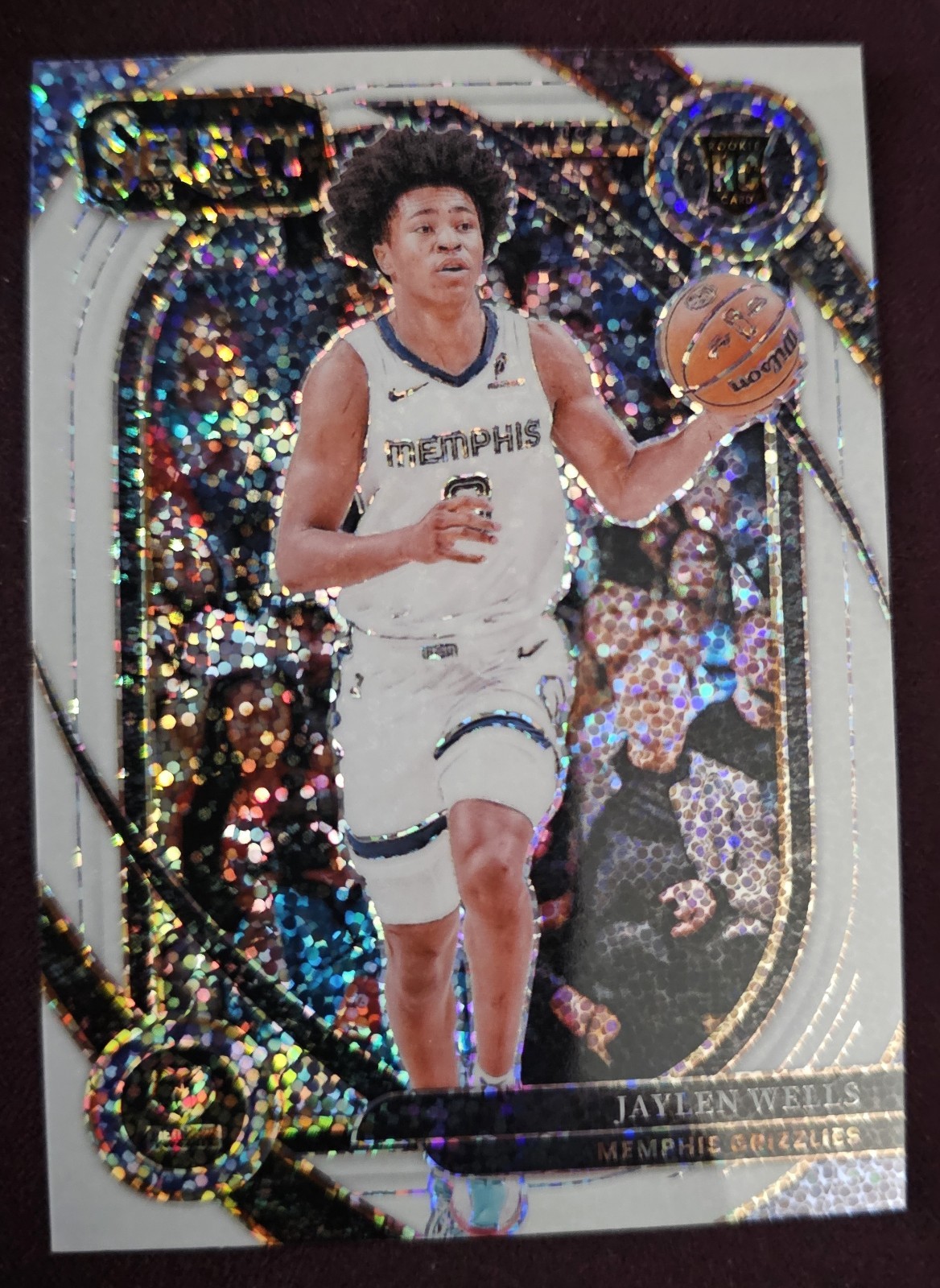 JAYLEN WELLS 2024-25 Panini Select WHITE SPARKLE Courtside SSP RC Rookie