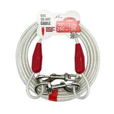 25ft Reflective Tie-Out Cable for Super Dogs Up to 250 Pounds