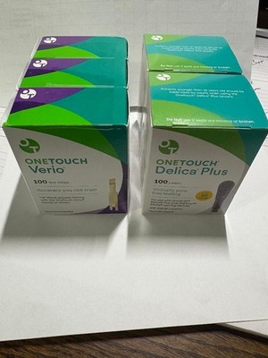 300 One Touch test strips, 200 One Touch lancets