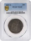 1860-O Liberty Seated Silver Half Dollar VG10 PCGS