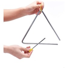 8 Inch Musical Steel Triangle Percussion Instrument With Striker
